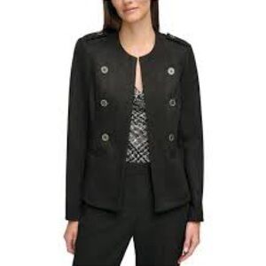 Tahari Black Double-Breasted Blazer